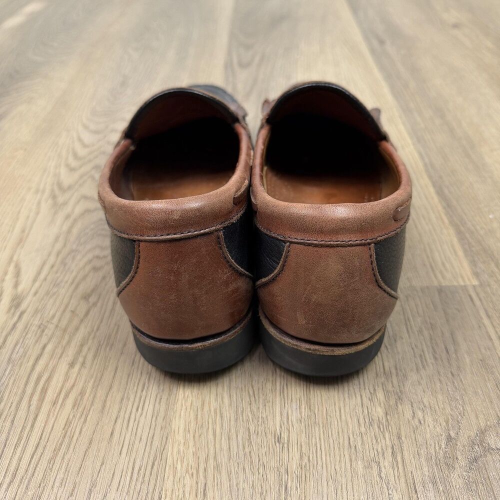 Allen Edmonds Nashua Shoes Mens Size 10.5 D Brown Black Leather Tassel Loafers - Picture 4 of 10